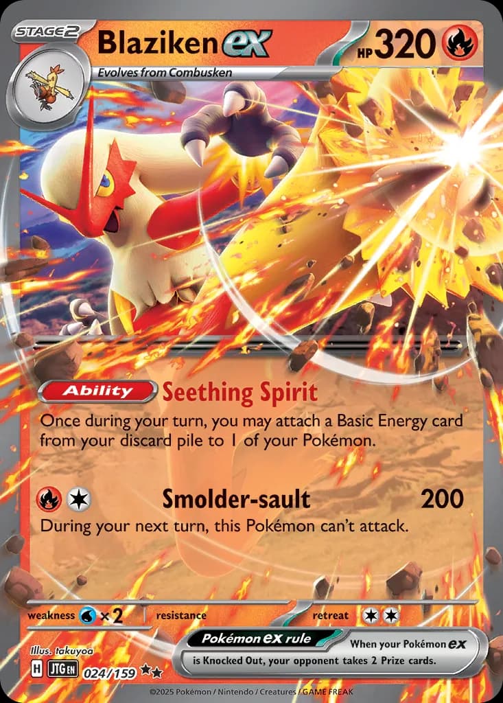 Journey Together Blaziken ex card front, 24/159