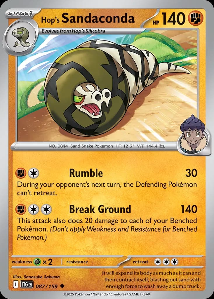 Journey Together Hop's Sandaconda card front, 87/159