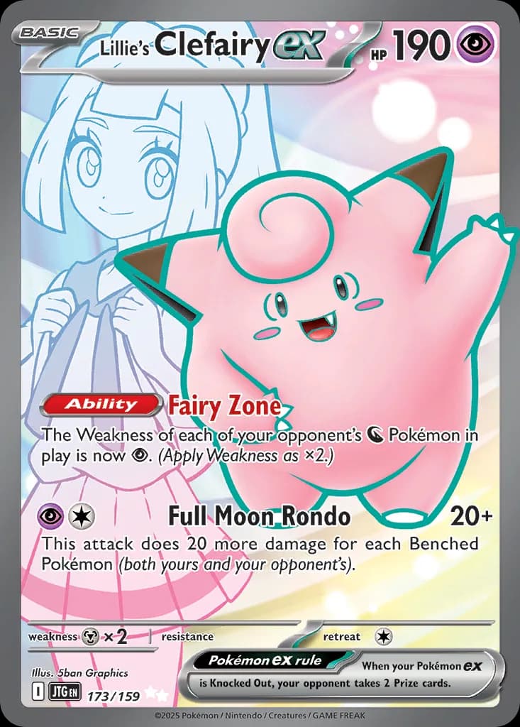 Journey Together Lillie's Clefairy ex card front, 173/159