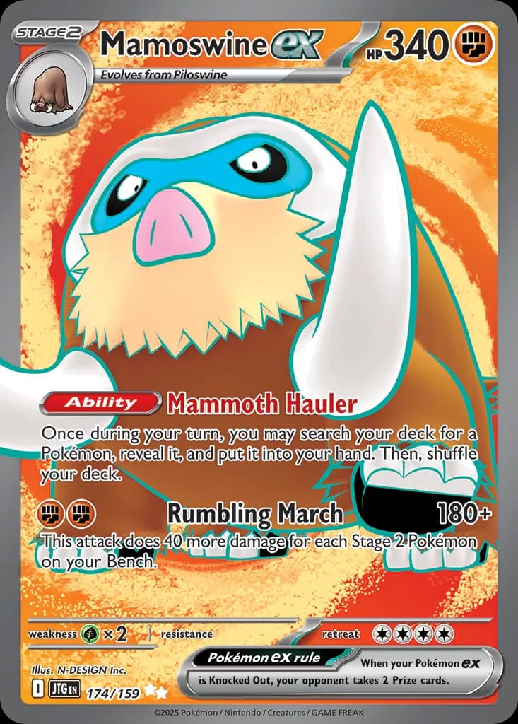 Journey Together Mamoswine ex card front, 174/159