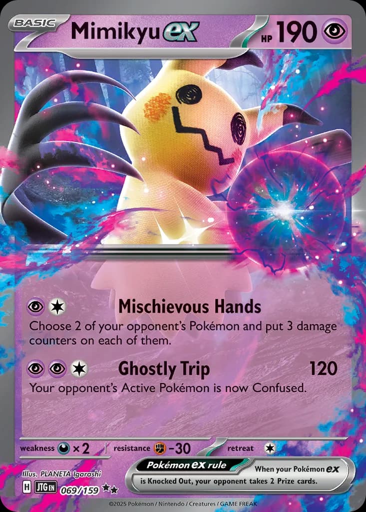 Mimikyu ex card front, Journey Together 69/159
