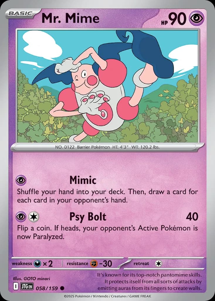 Journey Together Mr. Mime card front, 58/159