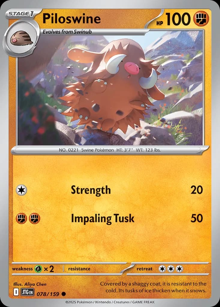 Journey Together Piloswine card front, 78/159