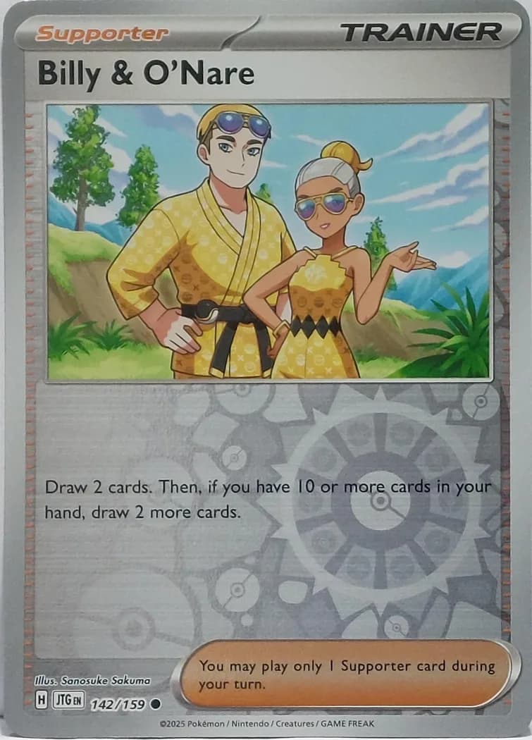 Billy & O'Nare reverse holo card front, Journey Together 142/159