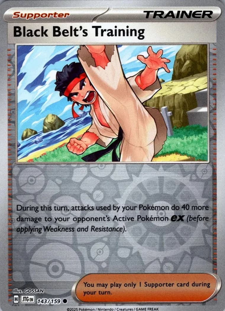 Black Belt's Training reverse holo card front, Journey Together 143/159