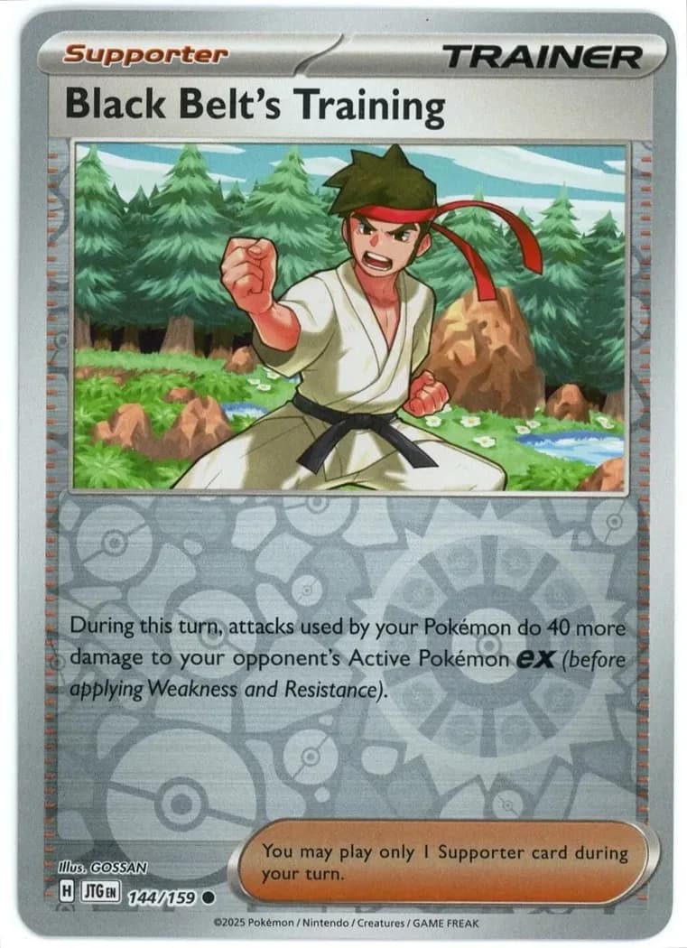 Black Belt's Training reverse holo card front, Journey Together 144/159