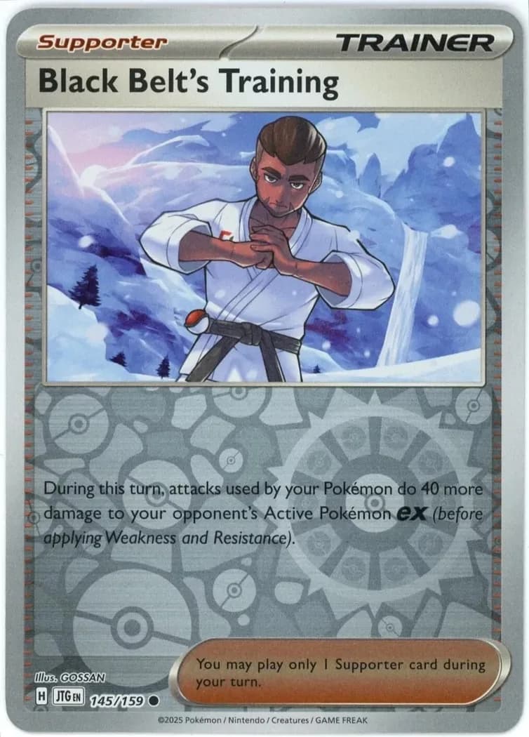 Black Belt's Training reverse holo card front, Journey Together 145/159