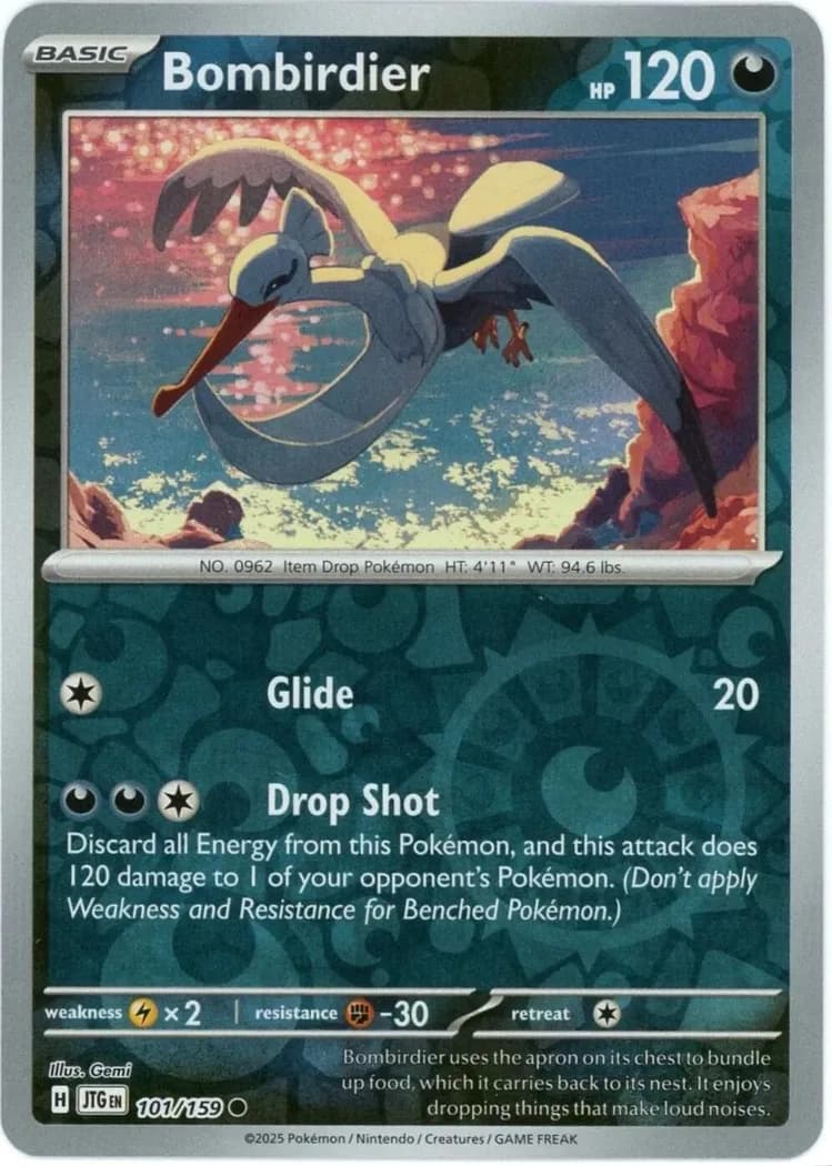 Bombirdier reverse holo card front, Journey Together 101/159