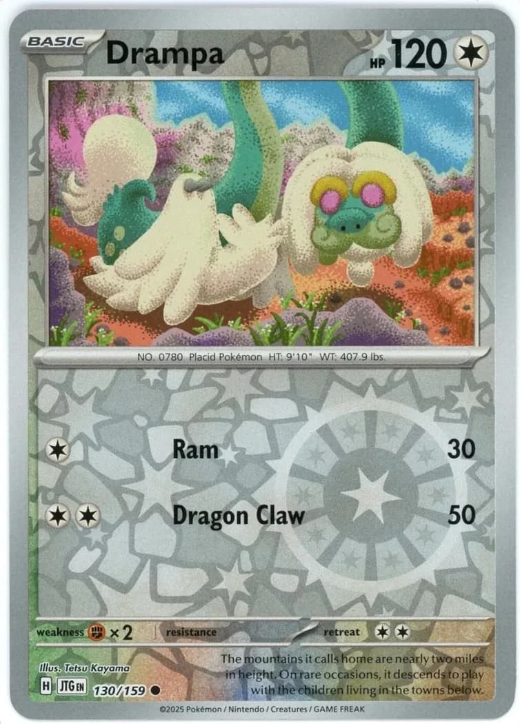 Drampa reverse holo card front, Journey Together 130/159