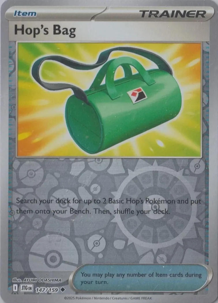 Hop's Bag reverse holo card front, Journey Together 147/159