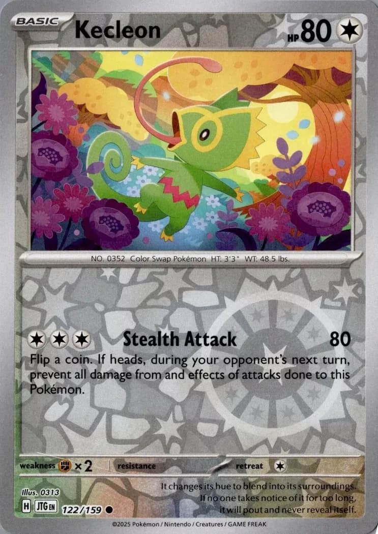 Kecleon reverse holo card front, Journey Together 122/159