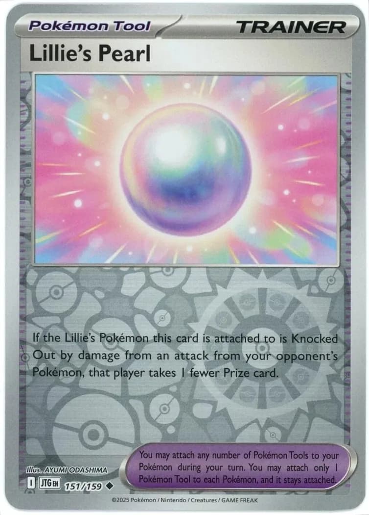 Lillie's Pearl reverse holo card front, Journey Together 151/159