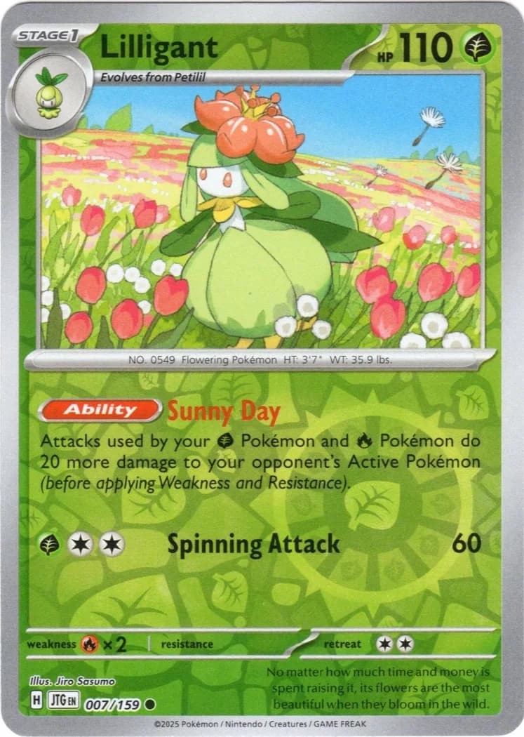 Lilligant reverse holo card front, Journey Together 7/159