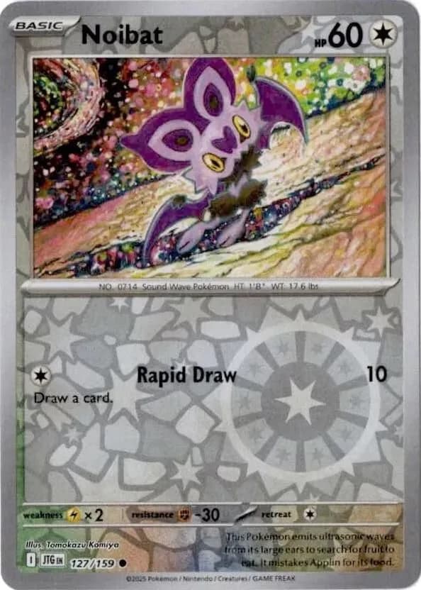 Noibat reverse holo card front, Journey Together 127/159