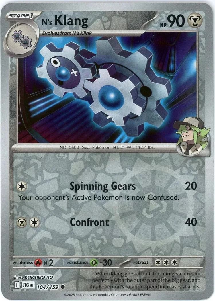 N's Klang reverse holo card front, Journey Together 104/159