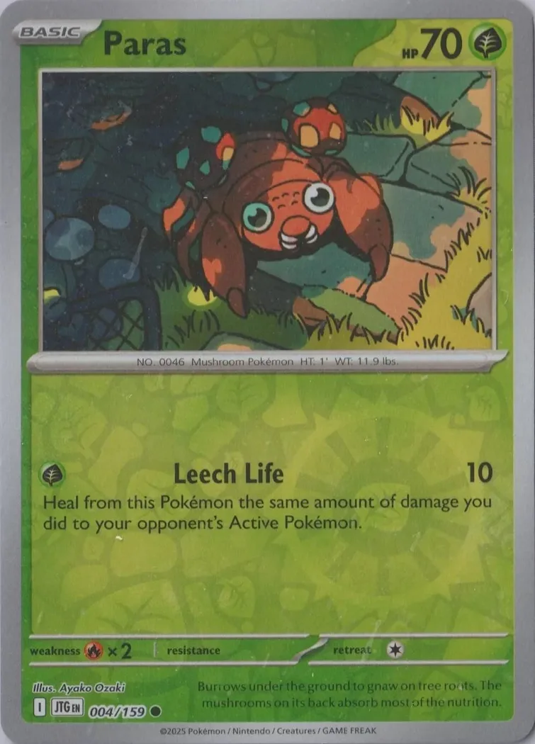 Paras reverse holo card front, Journey Together 4/159
