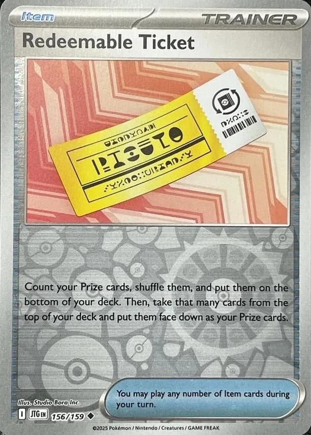 Redeemable Ticket reverse holo card front, Journey Together 156/159