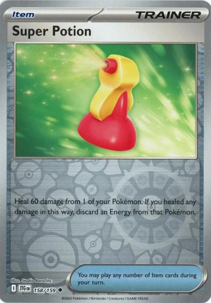 Super Potion reverse holo card front, Journey Together 158/159
