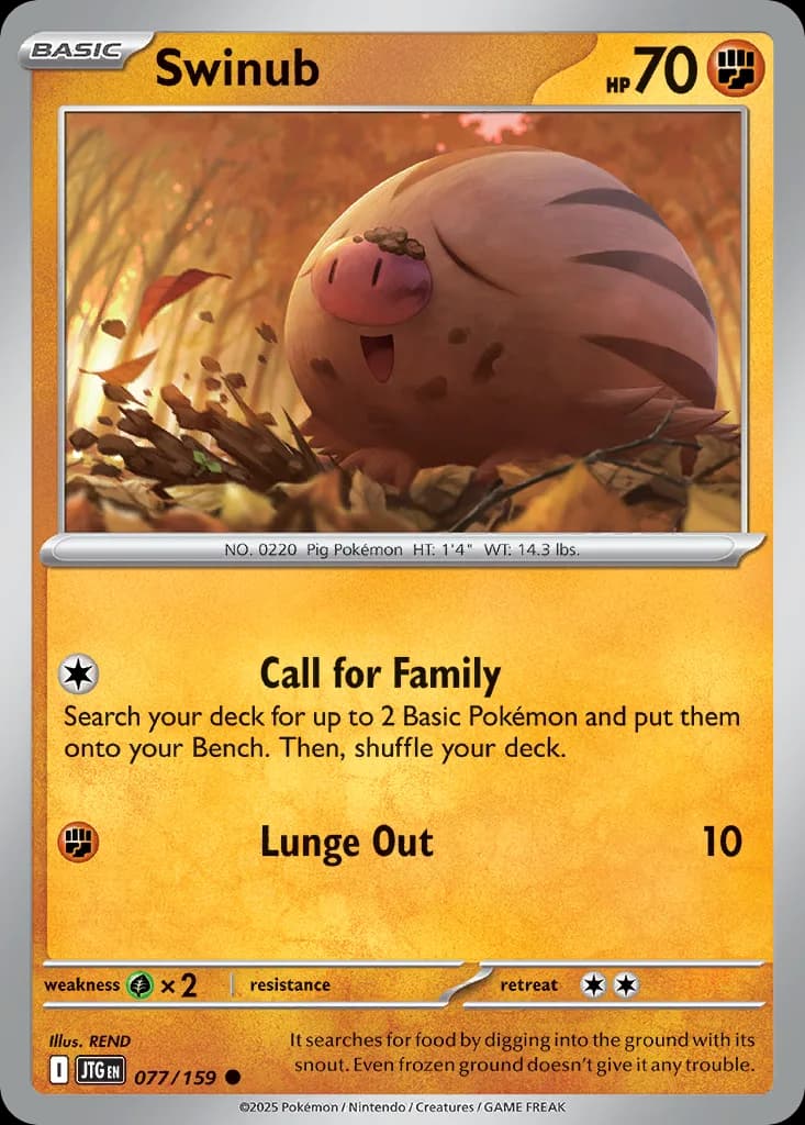 Journey Together Swinub card front, 77/159