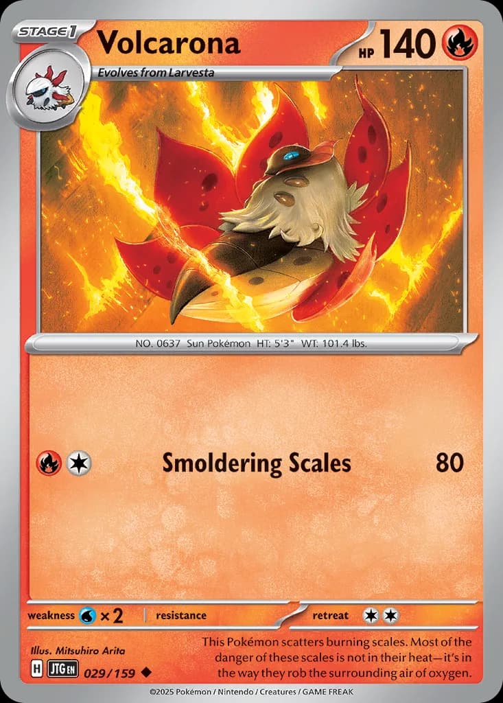 Volcarona card front, Journey Together 29/159