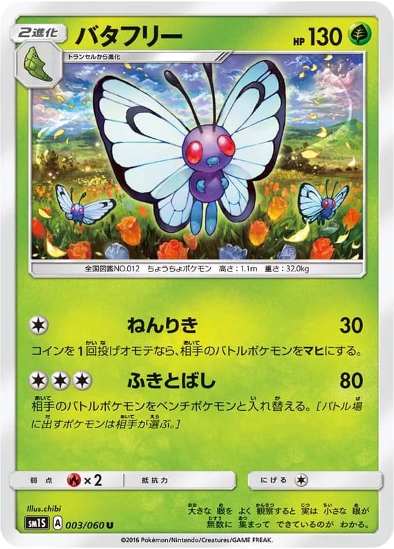 Collection Sun 3 card front (Butterfree)