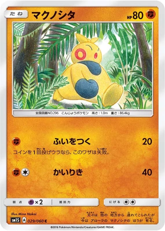 Collection Sun 29 card front (Makuhita)