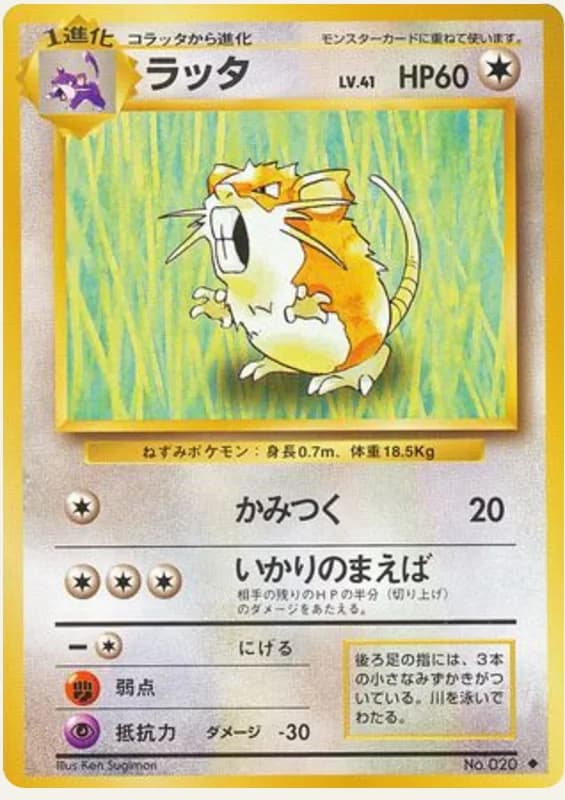 ラッタ, Expansion Pack; Japanese card reference; edition and finish may differ