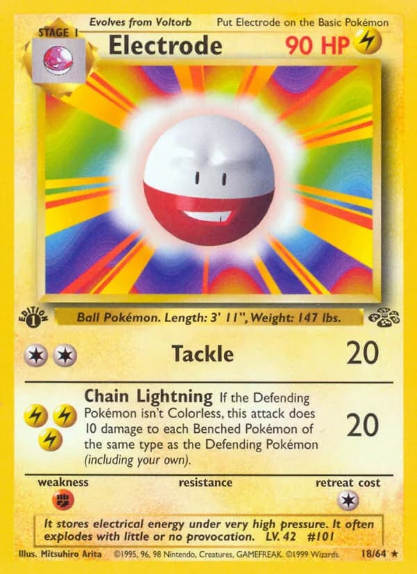 1st Edition Electrode card front, Jungle 18/64