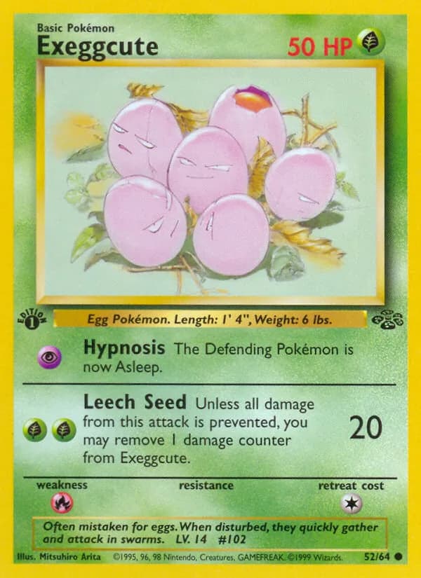 1st Edition Exeggcute card front, Jungle 52/64
