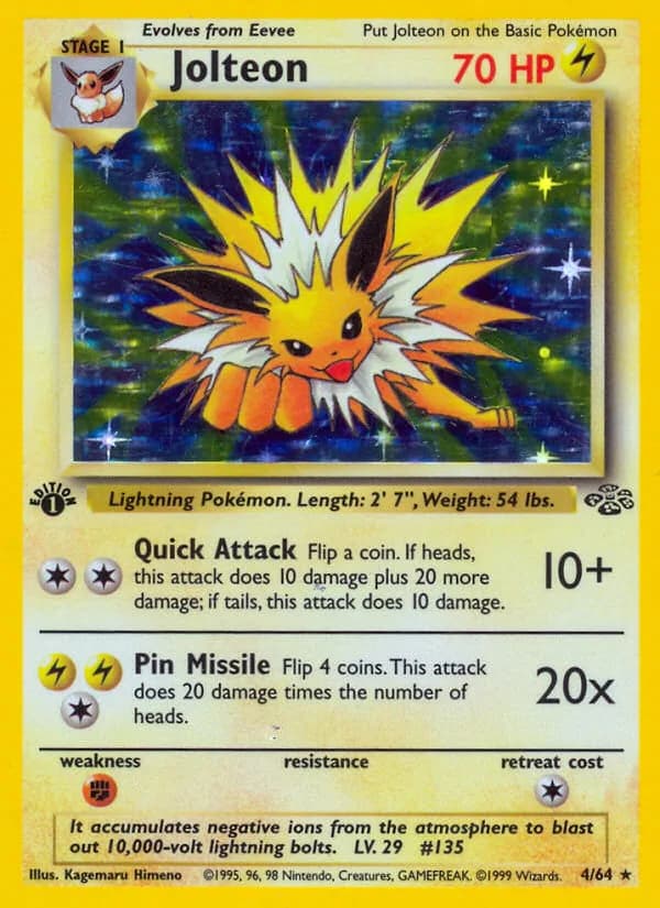 Jolteon card front, Jungle 4/64