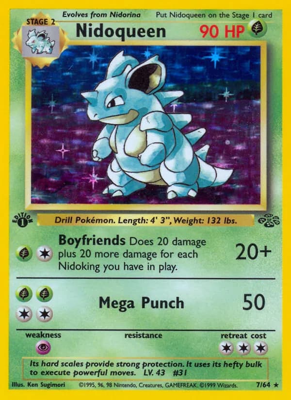 1st Edition Nidoqueen card front, Jungle 7/64
