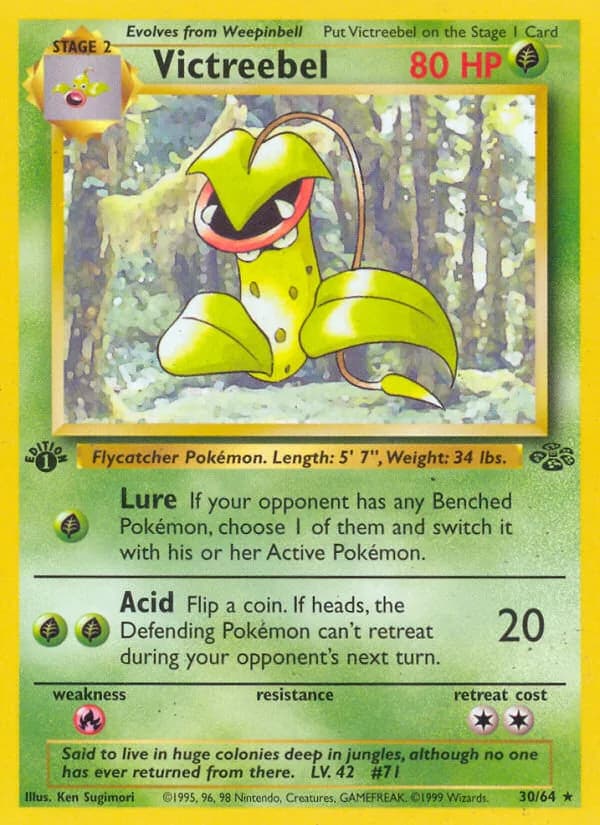 1st Edition Victreebel card front, Jungle 30/64