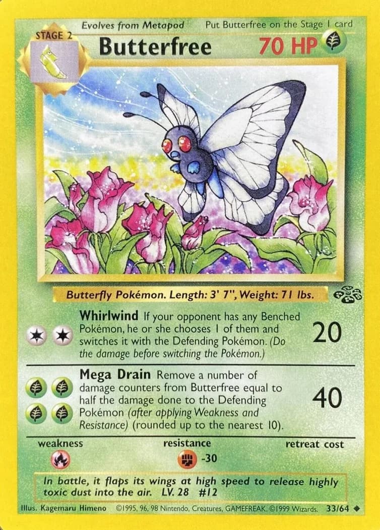 Unlimited Butterfree card front, Jungle 33/64