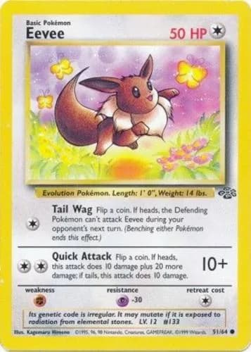 Unlimited Eevee card front, Jungle 51/64
