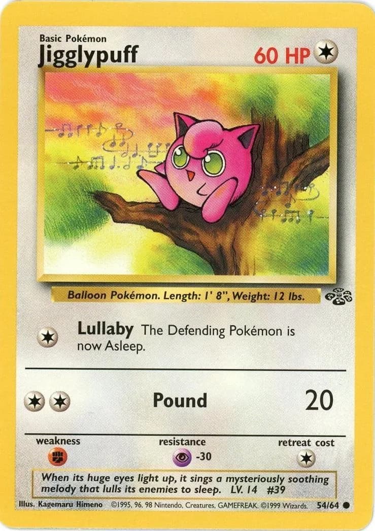 Unlimited Jigglypuff card front, Jungle 54/64