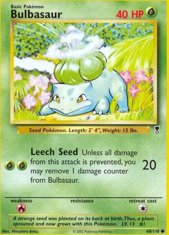 Bulbasaur card front, Legendary Collection 68/110