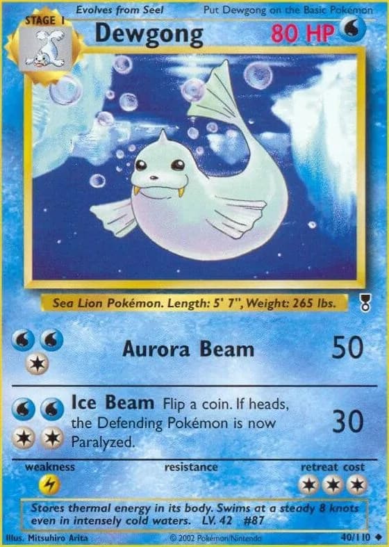 Dewgong card front, Legendary Collection 40/110