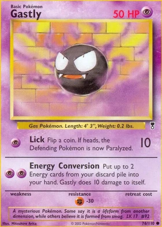 Gastly card front, Legendary Collection 76/110