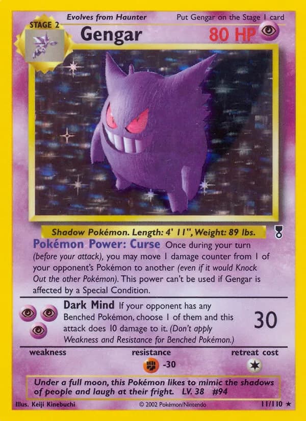 Gengar card front, Legendary Collection 11/110