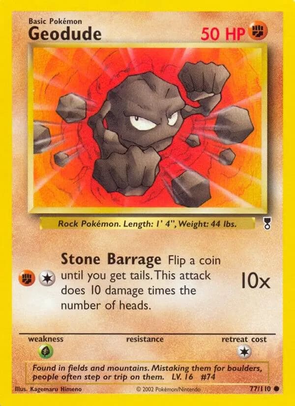 Geodude card front, Legendary Collection 77/110