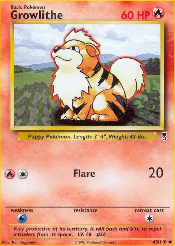 Growlithe card front, Legendary Collection 45/110