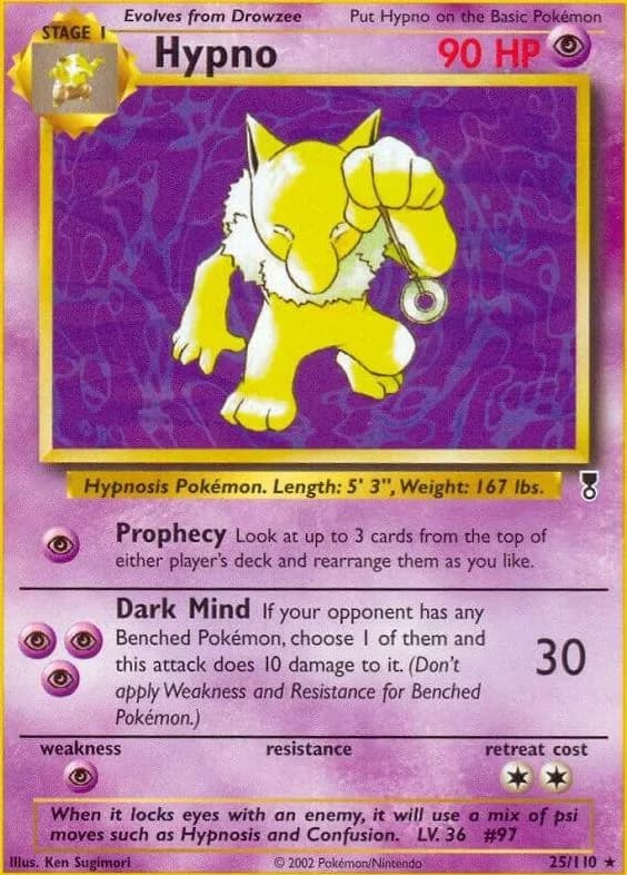 Hypno card front, Legendary Collection 25/110