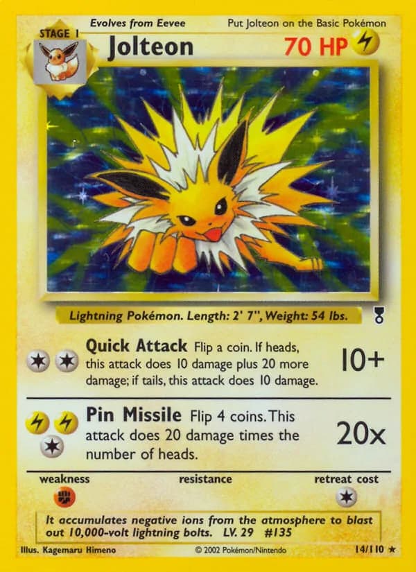 Jolteon card front, Legendary Collection 14/110