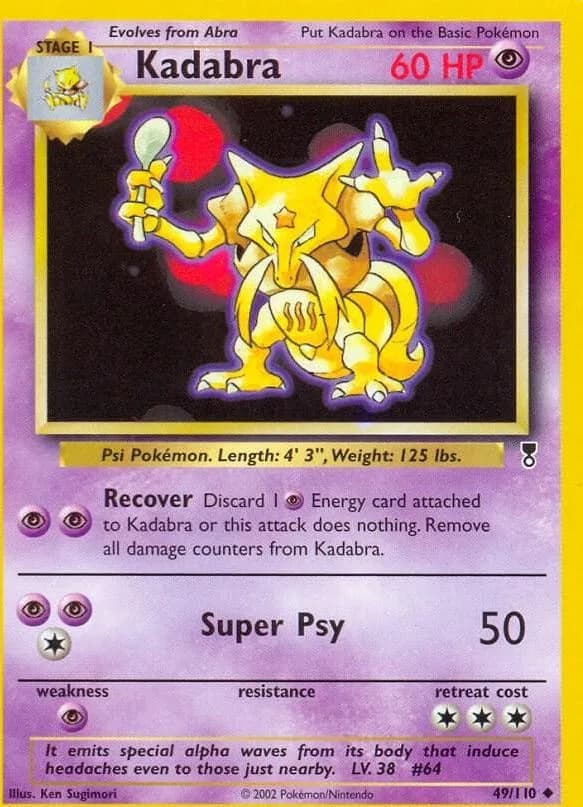 Kadabra card front, Legendary Collection 49/110