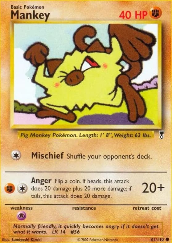 Mankey card front, Legendary Collection 81/110