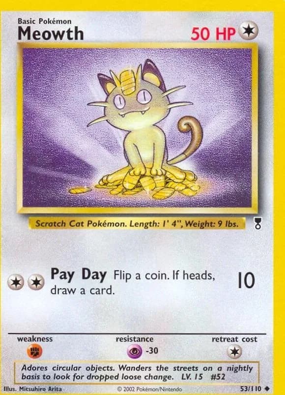 Meowth card front, Legendary Collection 53/110