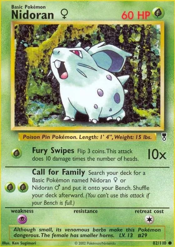 Nidoran♀ card front, Legendary Collection 82/110