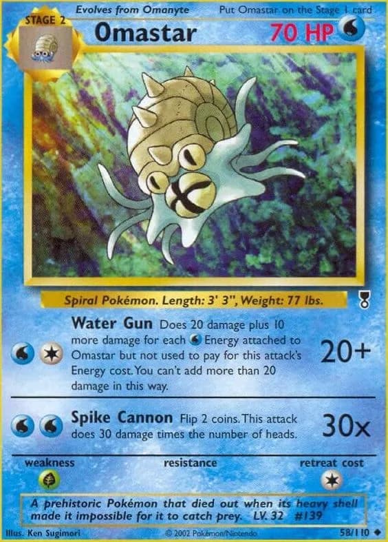 Omastar card front, Legendary Collection 58/110
