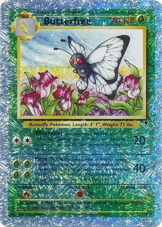 Butterfree reverse holo card front, Legendary Collection 21/110