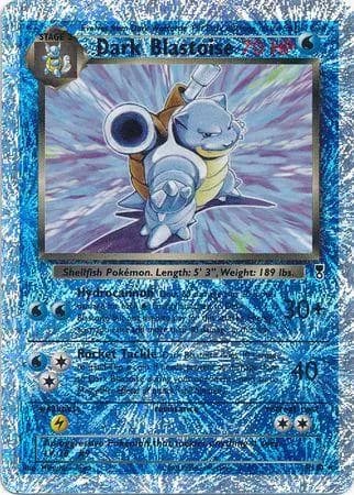 Dark Blastoise reverse holo card front, Legendary Collection 4/110